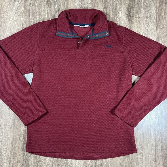 Mountian Khakis Men's Small Deep Red Fleece Lined 1/4 Snap Lightweight Pullover - Picture 4 of 11